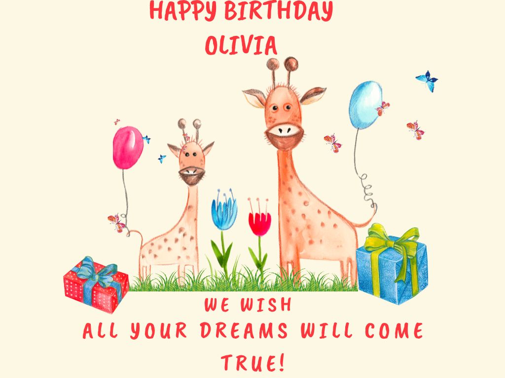 Giraffe design for happy birthday