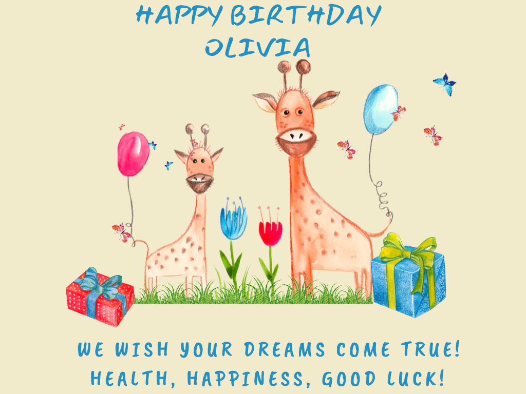 Giraffe design for happy birthday